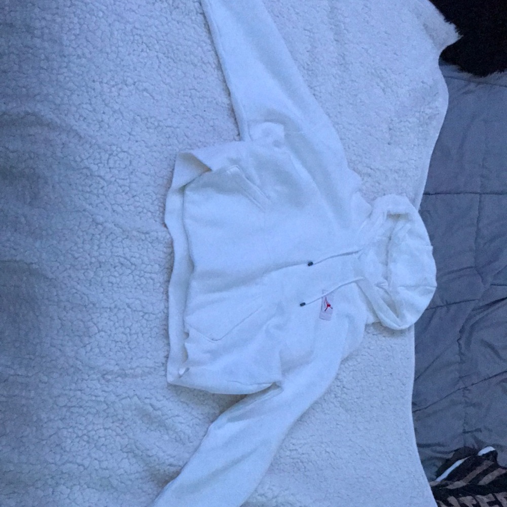 Jordan oversized cropped white hoodie